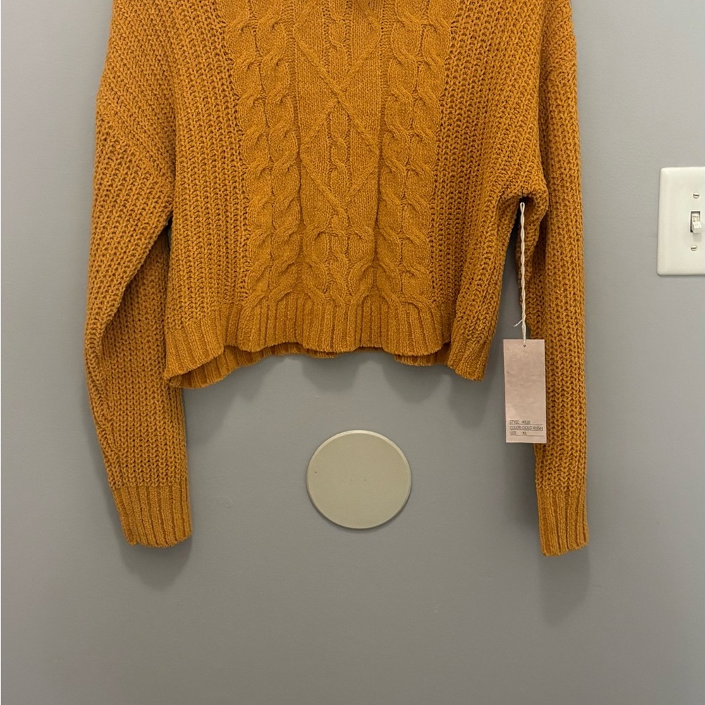 Macy's Golden Cable Knit Turtleneck Sweater - Picture 3 of 7